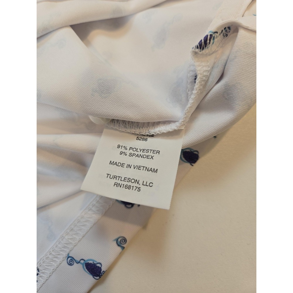 Turtleson Polo Shirt Men's Large White Grapes Print Golf Performance Stretch AOP - Picture 5 of 9